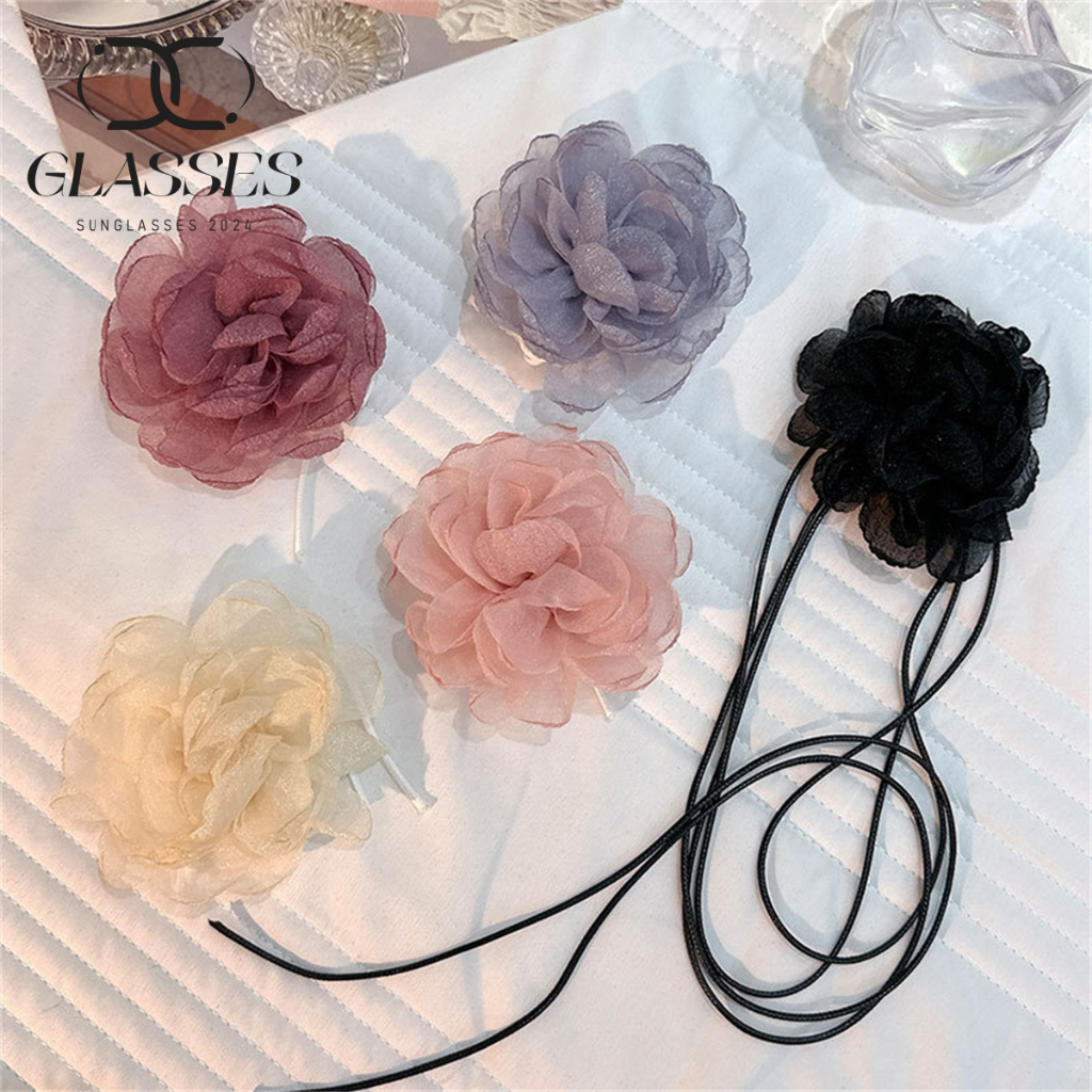 สร้อยคอโชคเกอร์ แบบผูกเชือก ลายดอกไม้ หลายแบบ เครื่องประดับแฟชั่น หรูหรา