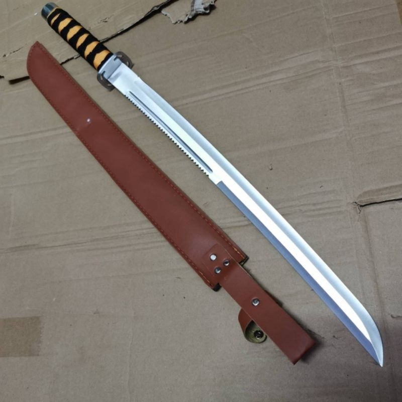 มีดพกเดินป่า มีดยาว มีดตั้งโชว์พร้อมชองหนังPU ขนาด70cm