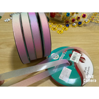 ริบบิ้นกากเพชรใส รุ้งแคนดี้ตราTW ยาว 30 หลา หน้ากว้าง 12 มิล…