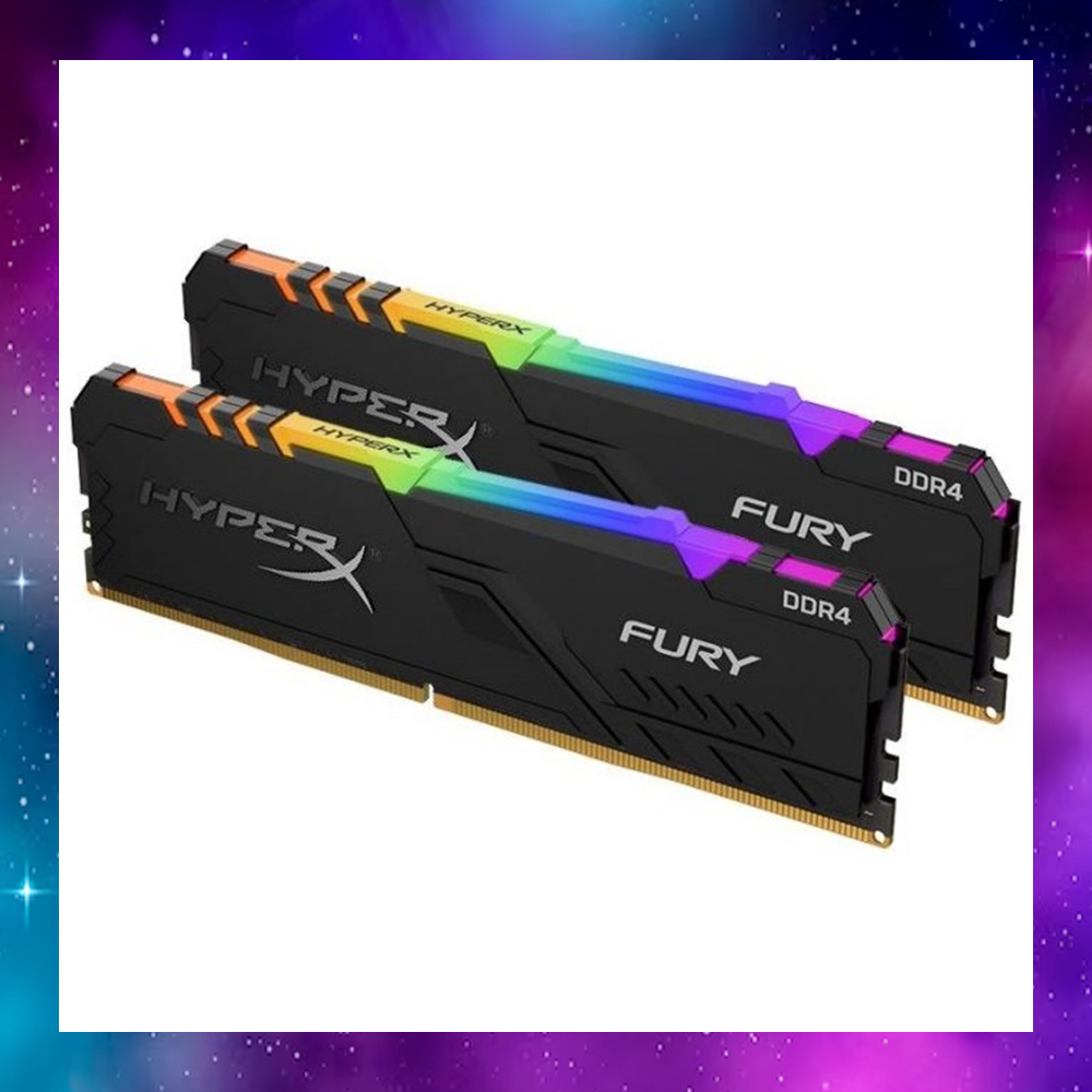 16GB (8GBx2) DDR4 2666MHz RAM (หน่วยความจำ) KINGSTON HyperX FURY RGB (HX426C16FB3AK2/16) ประกัน LT