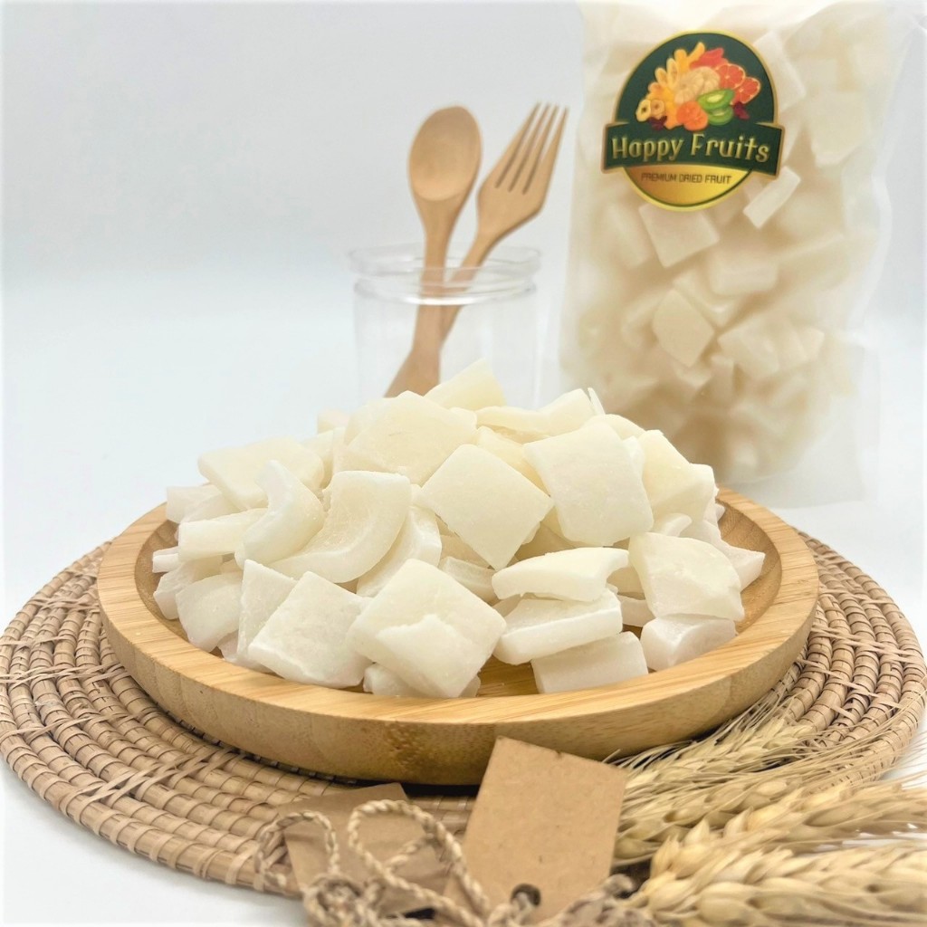 Dried Coconut Pieces มะพร้าวอบแห้งแบบชิ้น เกรด A ผลไม้อบแห้ง เกรดส่งออก By Happy Fruits