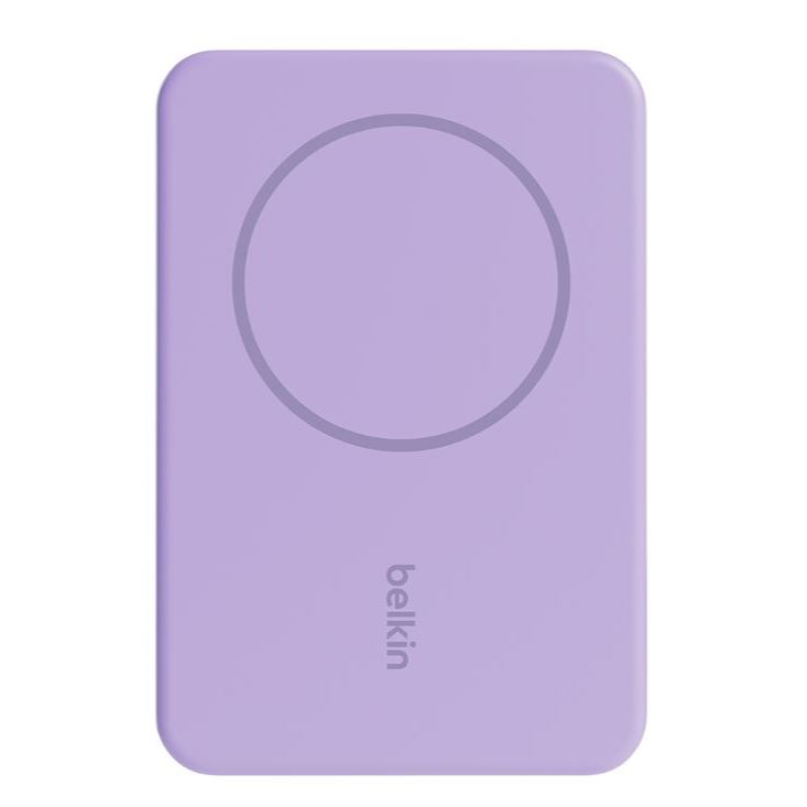 POWER BANK (แบตเตอรี่สำรอง) BELKIN MAGNETIC WIRELESS 5000 mAh (BPD004QCPU) (PURPLE)