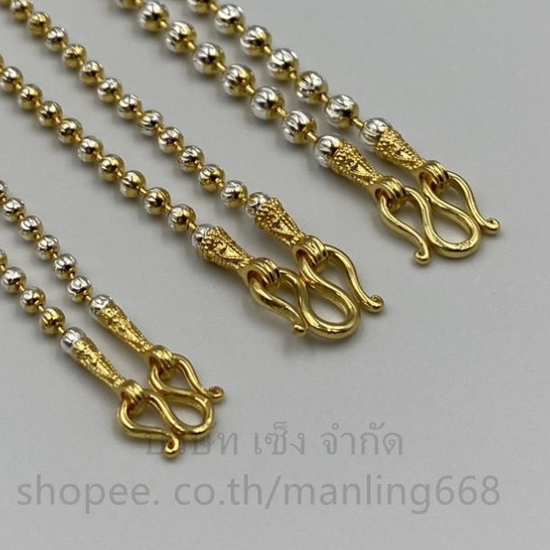 สร้อยคอ(สองกษัตริย์)เม็ดจีบหน้าขาวมีขนาด 2.5มิล 3.0มิล 4.0มิลใส่อาบน้ำได้งานสวยสินค้ารับประกันคุณภาพ - รูปที่ 3