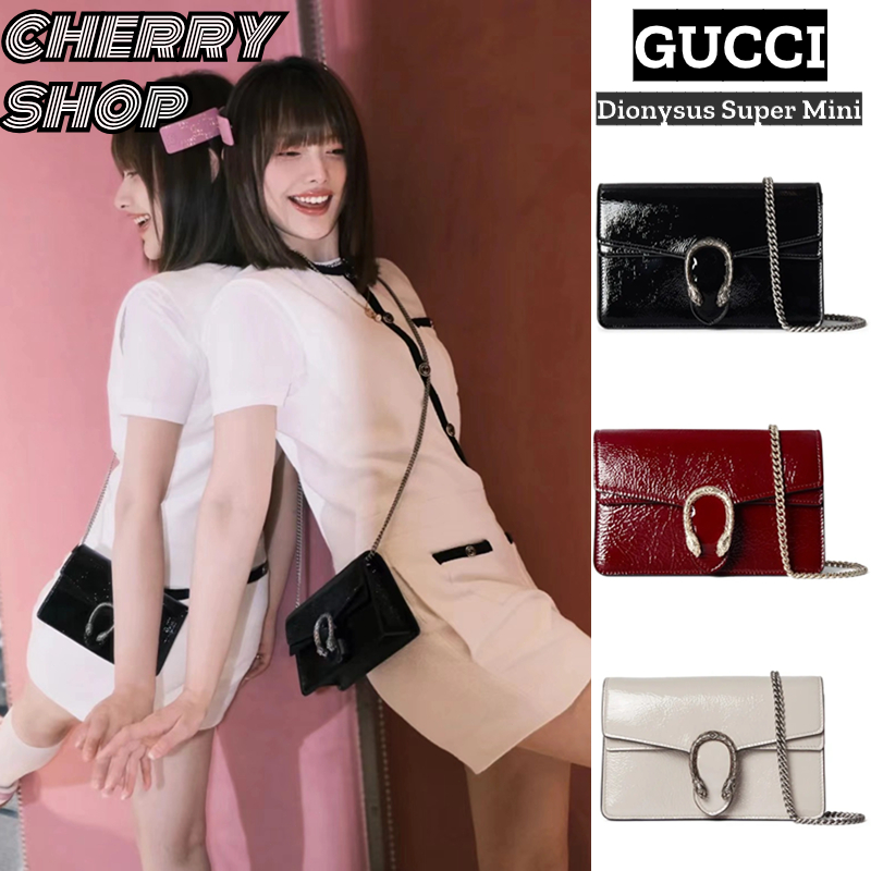 🆕กุชชี่ [New] Gucci Dionysus Series Super Mini Handbag🍒กระเป๋าสะพายไหล่/กระเป๋าสะพายข้างสตรี