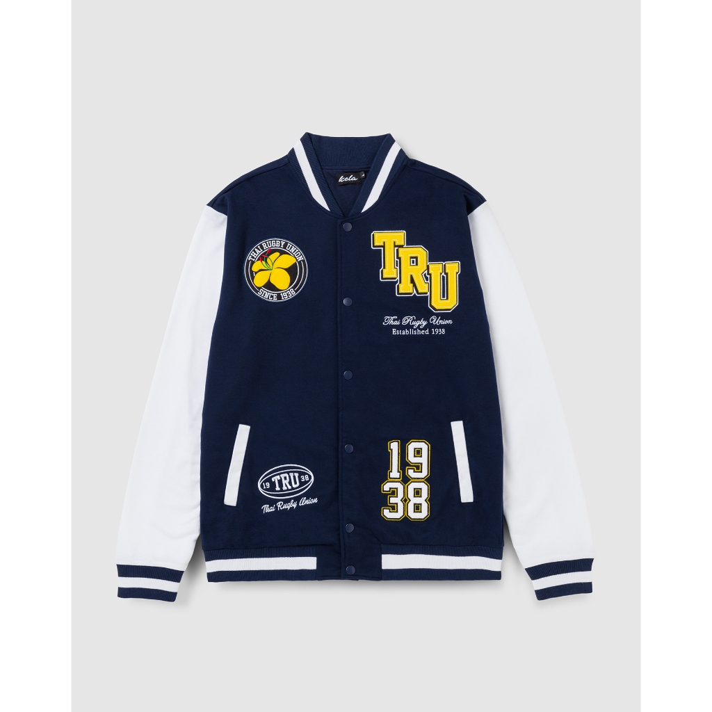 KELA THAI RUGBY JACKET NAVY/WHITE [เสื้อแจ็คเก็ตลำลองรักบี้ทีมชาติไทยสีกรมแขนขาว]