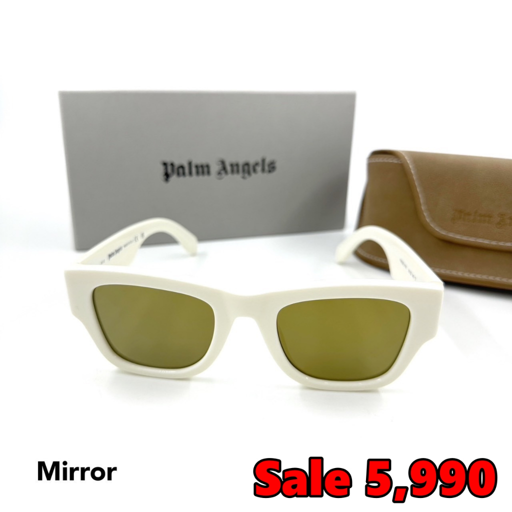 ลดหนักมาก Palm Angels Mirror white sunglasses แว่นตา แว่นตากันแดด สีขาว ปาล์ม แองเจิล ของแท้ แบรนด์เนม แบรนด์เนม unisex