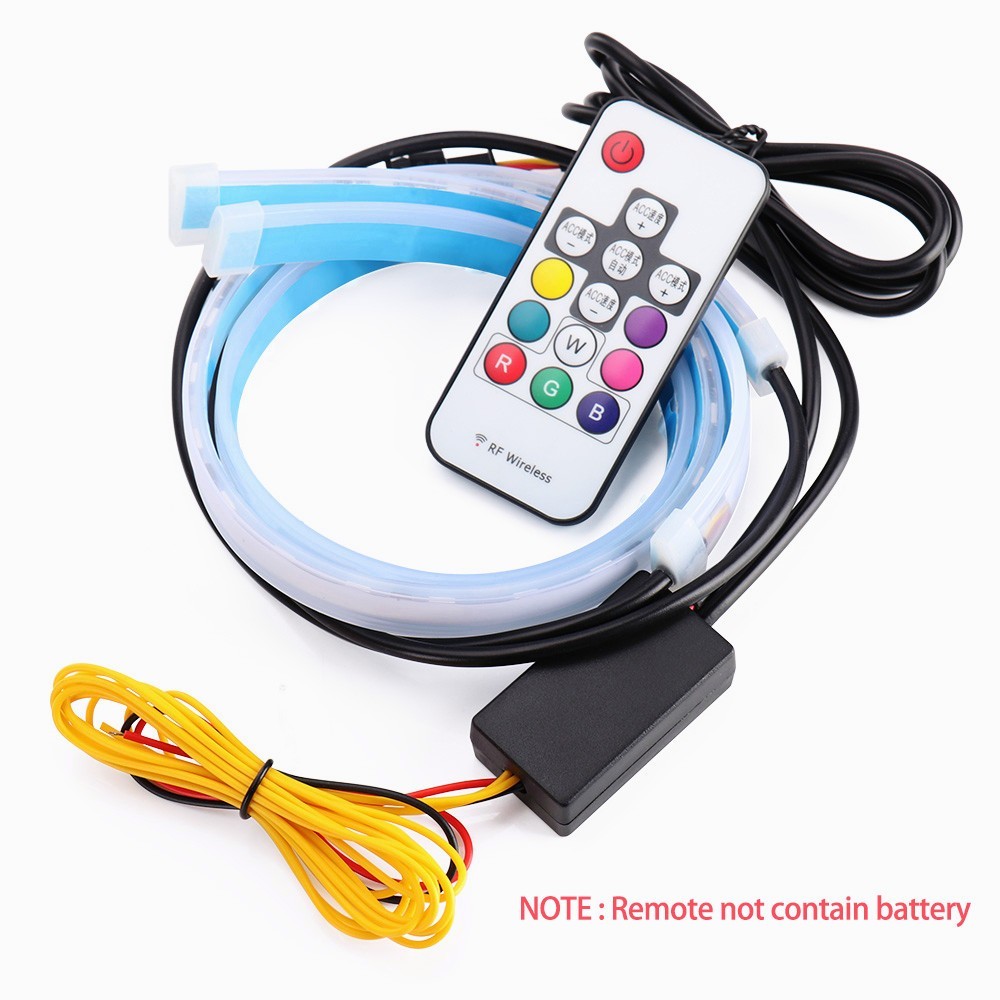 2 ชิ้น จัดส่งทันที สําหรับรถยนต์ การควบคุมแอพ ไฟเลี้ยว ไฟเดย์ไลท์ LED RGB 12V DRL หลากสี พร้อมรีโมตคอนโทรล - รูปที่ 6