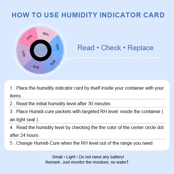 2-Way Humidity RH Indicator Card D33MM การ์ดบ่งชี้ ขนาดเล็กใส่ขวดโหลได้ แพ็ค - รูปที่ 3