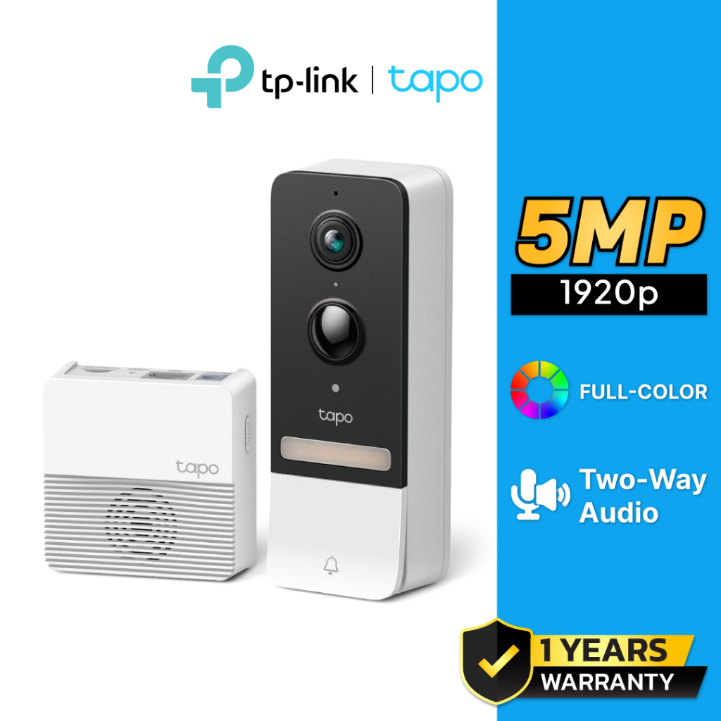 TAPO Smart Video Doorbell Camera Kit 2K 5MP (2560×1920) รุ่น Tapo D230S1