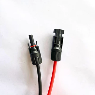 สายไฟสำหรับต่อแผงโซล่าเซลล์ PV เบอร์ 4 เกรดAAA+ พร้อมเข้าหัว MC4และหางปลา (ขายเป็นคู่ ดำ+แดง)
