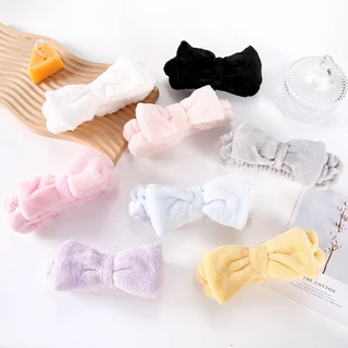 SFD-01 【สีพื้น】ที่คาดผมแต่งหน้า ผ้าคาดผม หนังยางรัดผมสไตล์เกาหลี รูปโบว์