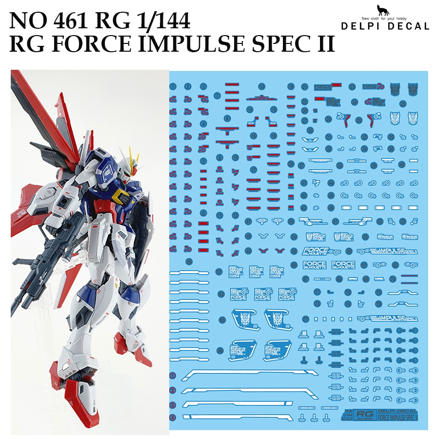 ดีคอลน้ำ [DELPI] 461 RG FORCE IMPULSE SPEC II GUNDAM 1/144 WATER SLIDE DECAL MODEL KIT