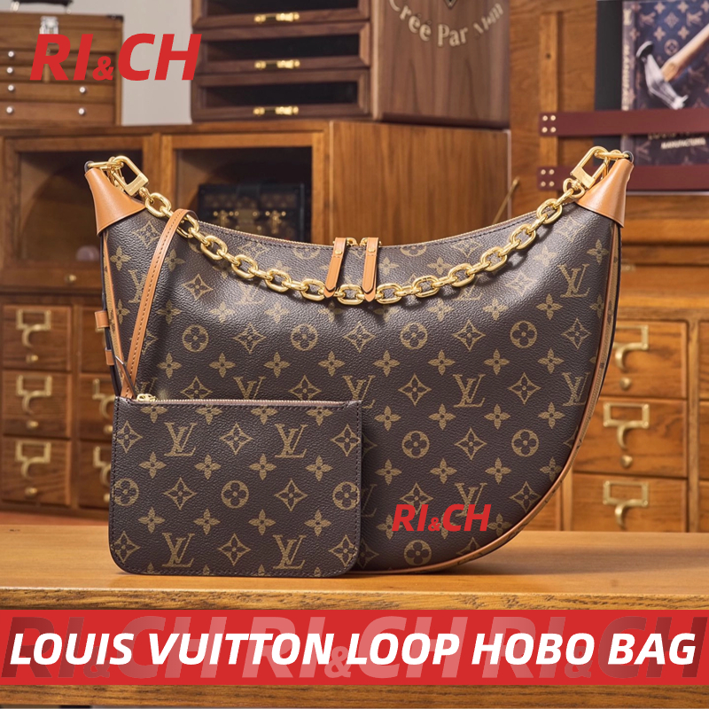 Louis Vuitton LV กระเป๋ารุ่น Loop Hobo Bag Monogram #Rich ราคาถูกที่สุดใน Shopee แท้💯