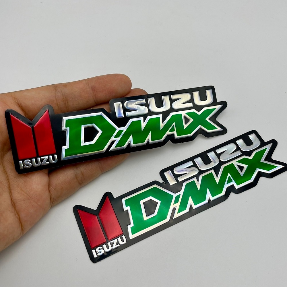 สติ๊กเกอร์ Isuzu Dmax สีเขียว D-Max All New สติกเกอร์ 3D ปั๊มนูน แต่งรถกระบะ ติดรถ ดีแม็ก ติดกระจก ข้างรถ ท้ายรถ Racing