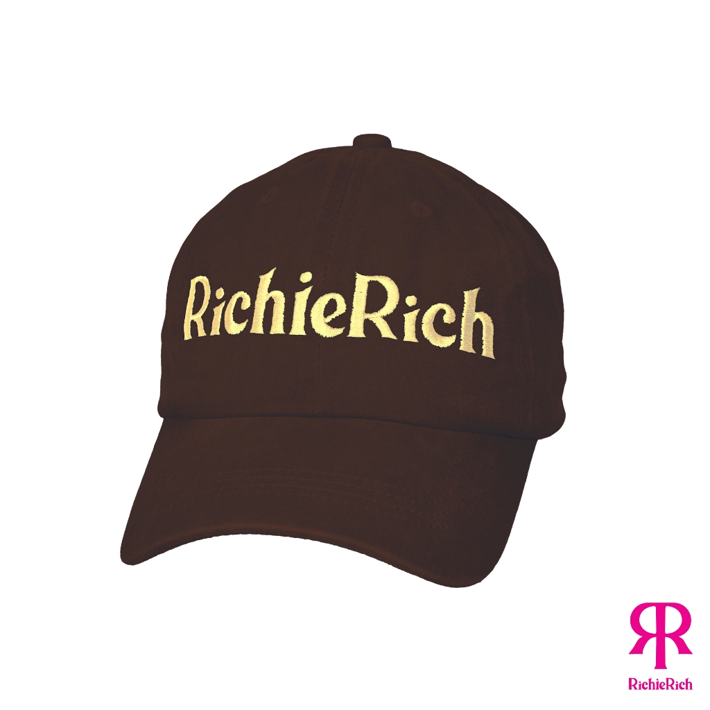 RICHIERICH By TandT - Brown - RICHIERICH LOGO EMBELLISHED CAP หมวกแก็ปปักด้ายคำอ่าน ริชชี่ริช