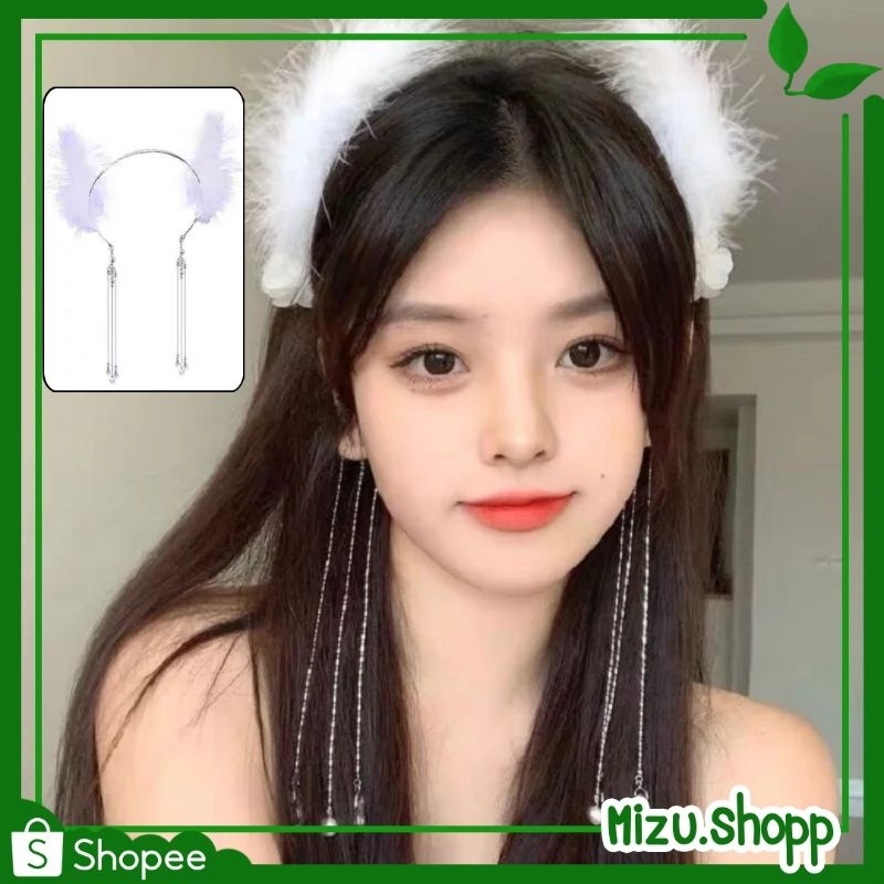 ถูกมาก ที่คาดผมนางฟ้า ลุคคุณหนู หรูหรา แต่งคริสตัลระย้า (ได้รับ7-10วัน)