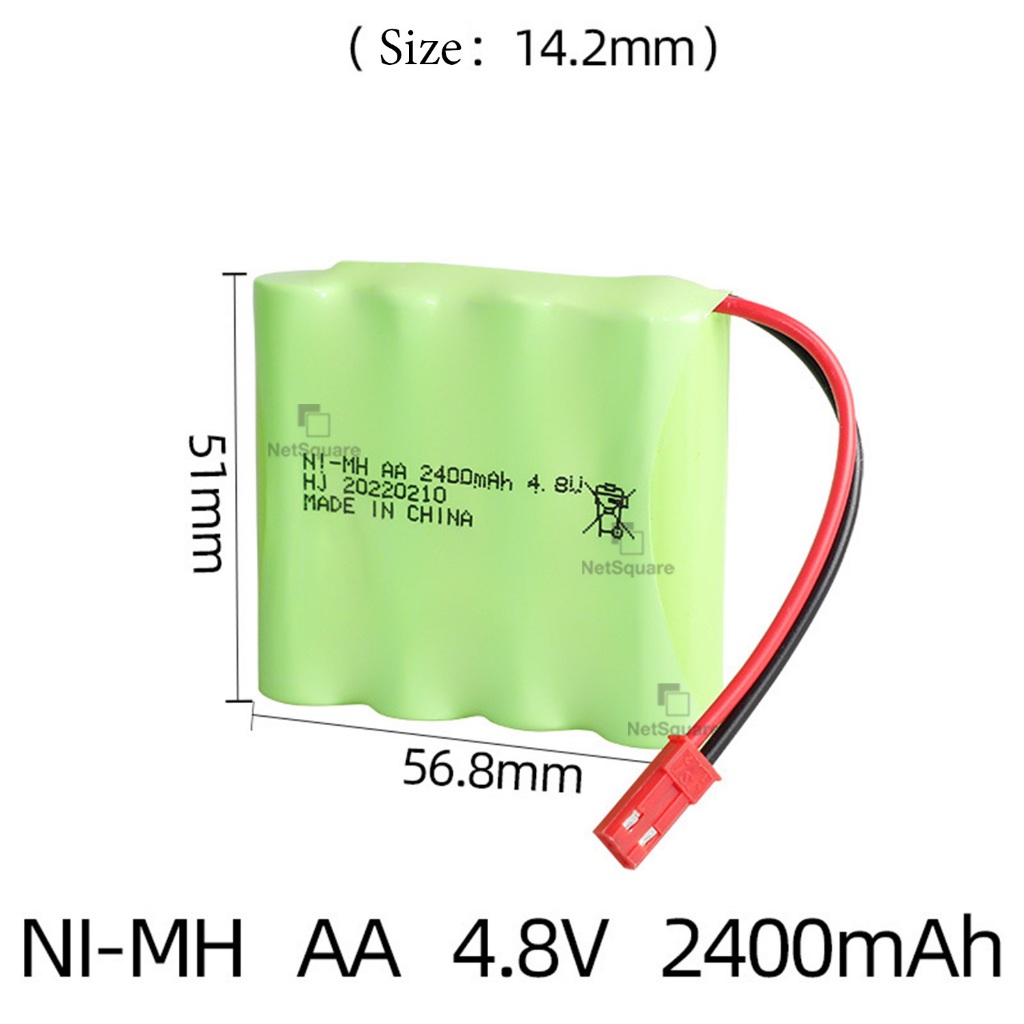 Battery Ni-MH AA NiMH แบตเตอรี่ 4.8v ถ่าน JST Plug ปลั๊ก 2400mah สำหรับรถบังคับ Rechargable RC 1x4