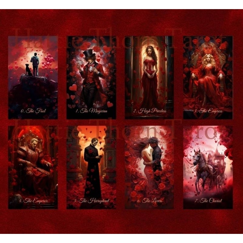 Scarlet Rose Love Tarot ไพ่ยิปซีแท้ ไพ่ยิปซี ไพ่ทาโร่ต์ ไพ่ออราเคิล Tarot deck