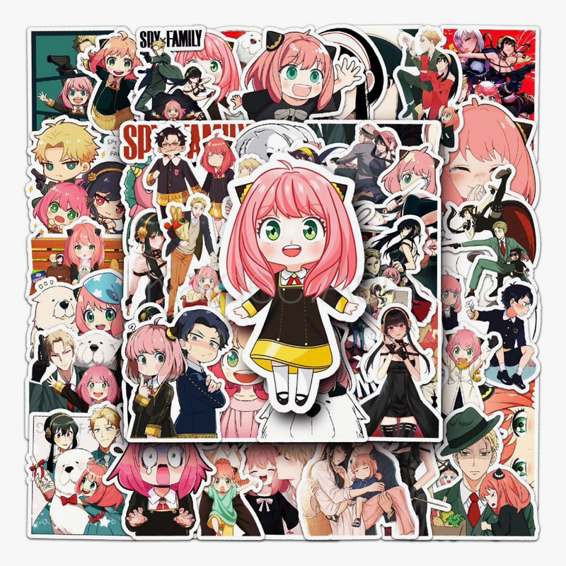 ขายดี Sticker S48 สติกเกอร์ ลายอนิเมะ Spy x family กันน้ำ สำหรับตกแต่ง งาน DIY จำนวน 50 ชิ้น
