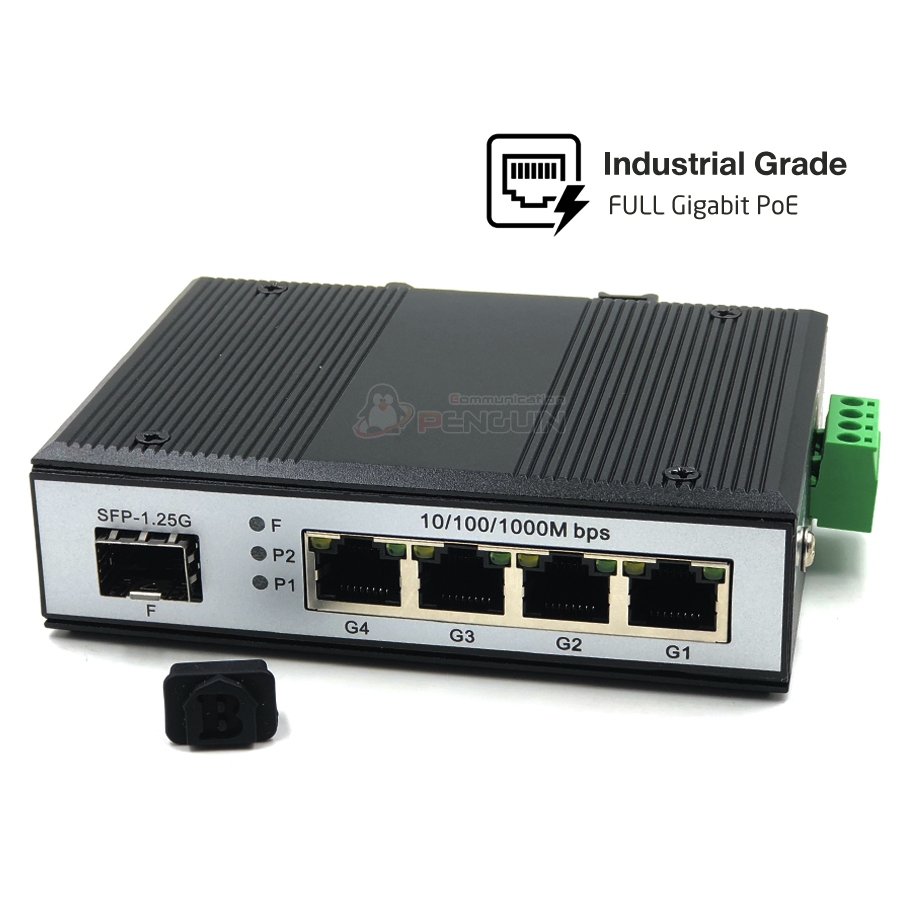 Industrial Gigabit PoE Switch 4 Port + SFP