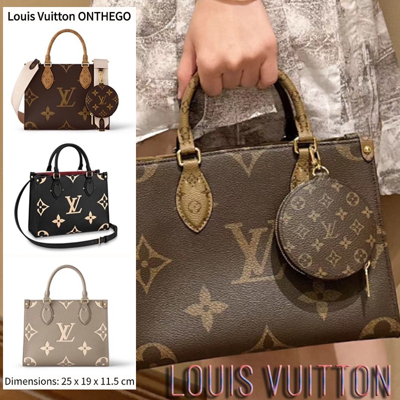 ของแท้ 100% Louis Vuitton ONTHEGO กระเป๋าถือขนาดกลาง LV New Tote Bag Mini Size Ladies Messenger Bag