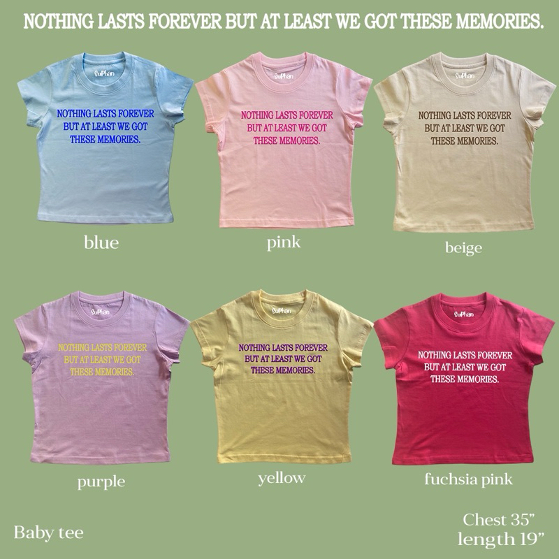 💥chicchi.cshop | เสื้อยืด baby tee ลาย NOTHING น่ารักมาก ใส่สบาย สินค้าพร้อมส่ง