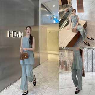 SLYQ MELODY LINEN TOP & PANTS SET เซ็ตเสื้อแขนกุดคู่กางเกง ผ…