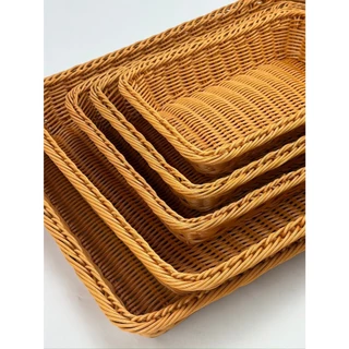 Forward ตะกร้าหวาย ถาดสาน ทรงสี่เหลี่ยมผืนผ้า วัสดุหวายเทียม มีให้เลือก5ขนาด rattan basket รหัสสินค้า RA-JY24-101/105