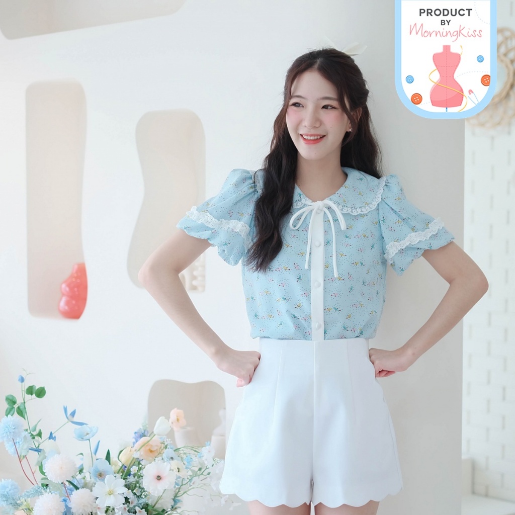 01-308 Irene Blue Blouse - 6 ไซส์
