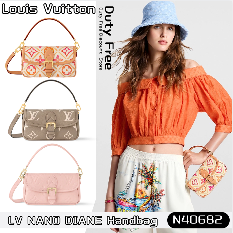 LV Louis Vuitton NANO DIANE Handbag หลุยส์วิตตอ✨กระเป๋าสะพาย/กระเป๋าถือผู้หญิง M83621