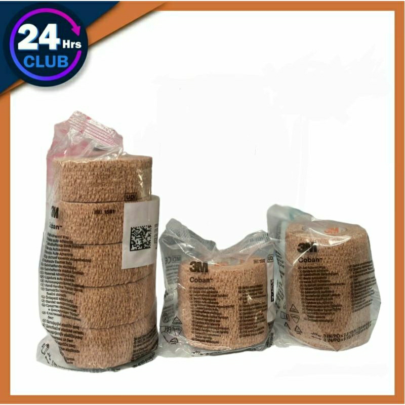 @เทปพันแผลแบบยืดหยุ่น Coban โคแบน 3M 1"  2"   3" สีเนื้อ