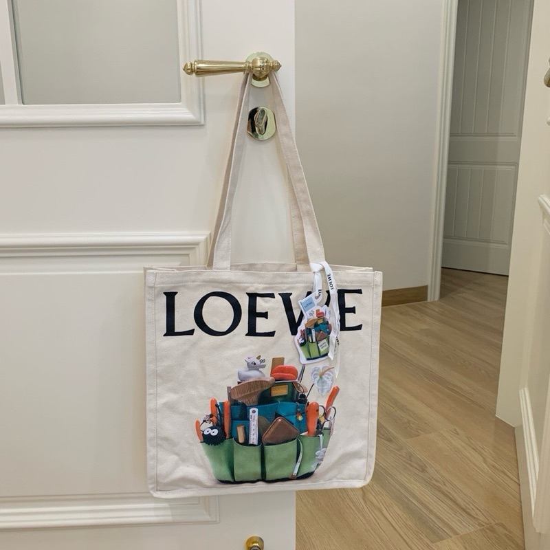 Loewe Crafted World Exhibition Gift Tote Bag Loewe Exhibition Limited Canvas Bag #Loewe กระเป๋าผ้า L