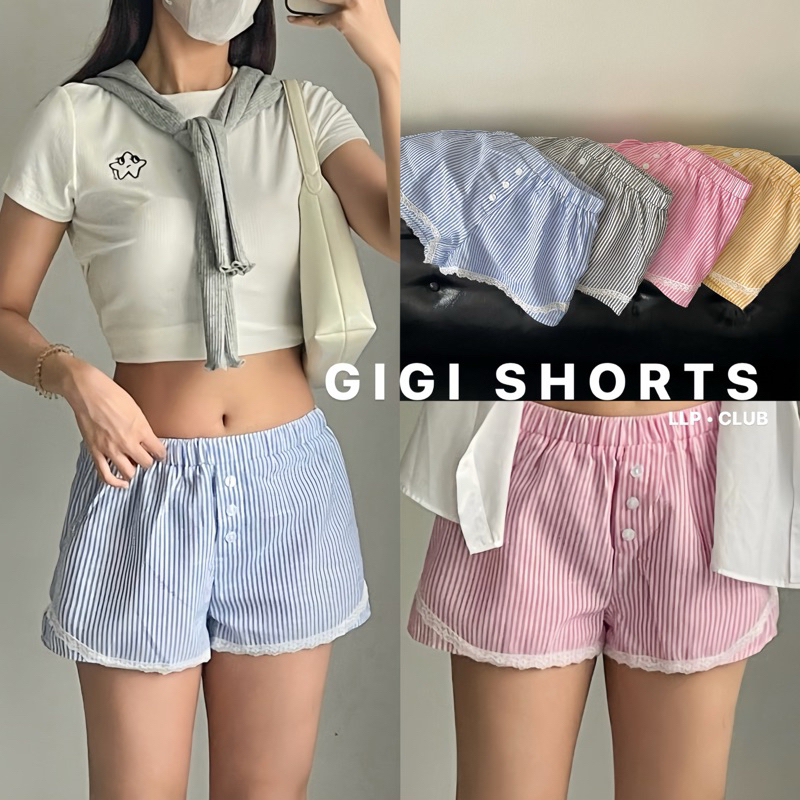 Lalapis | GIGI SHORTS🖤 กางเกงขาสั้นแต่งขอบลูกไม้