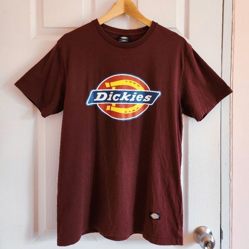 [มือสอง] Dickies Horseshoe Men's T-Shirt เสื้อยืดดิกกี้ สี Maroon size L ของแท้