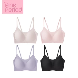 Pink Period บราไร้ขอบ เจลลี่บรา เนื้อผ้านิ่ม เก็บทรงดี ความยืดหยุ่นสูง Free size Bra ระบายอากาศ และอ่อนโยนต่อผิว JY05