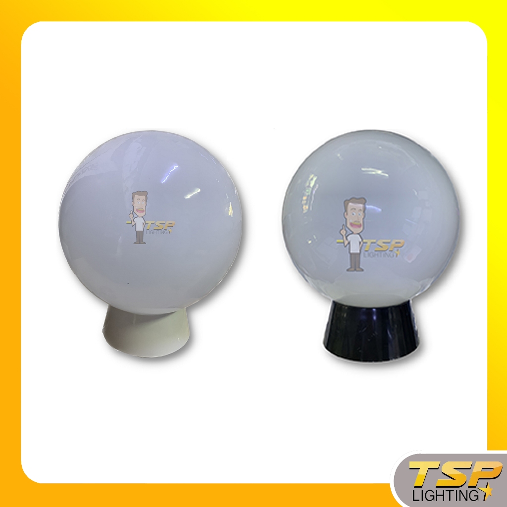 TSP Lighting │ โคมหัวเสา ขนาด 6" 8" แก้วสีนม ปากเกลียว ขั้ว E27 ขา 59 พลาสติก สีขาว/ดำ (ไม่รวมหลอด)