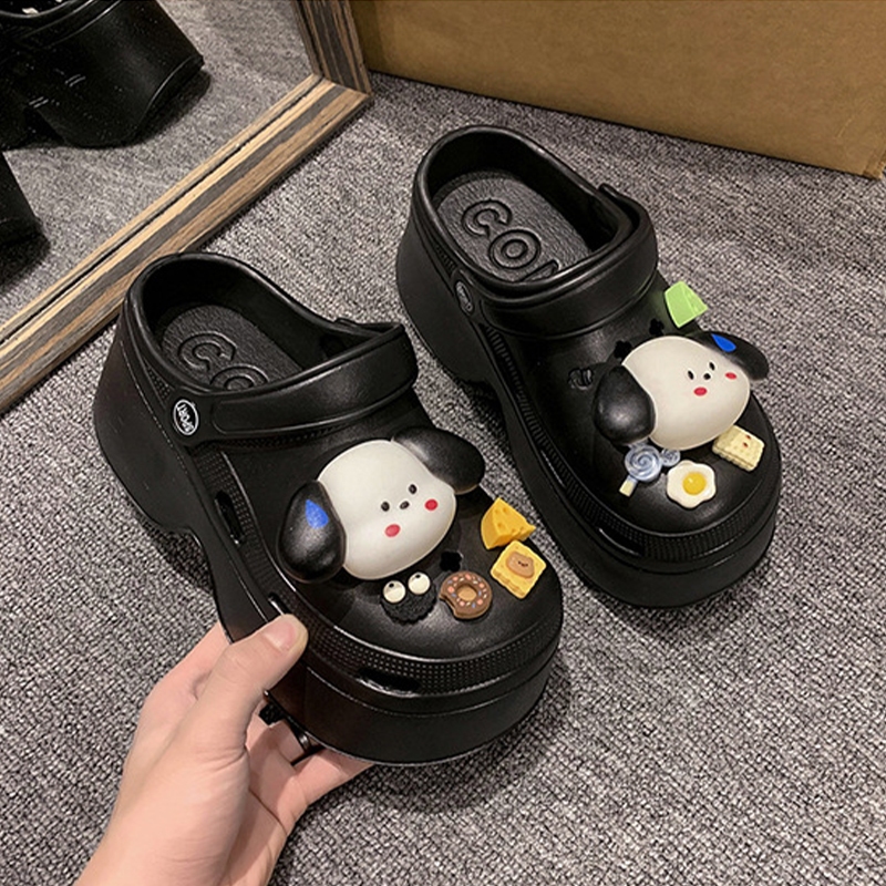 GFShop ร้อนแรงมาก รองเท้าแตะแฟชั่น งานหัวโตเสริมส้นสูงปรี๊ด 3 นิ้ว ใส่สบายพื้นนิ่ม ตัวยางน้ำหนักเบา มีหลายสีให้เลือกและแ