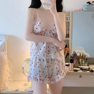 TOP SEXY ชุดนอนแซ่บๆ ชุดนอน 2 ชิ้น ชุดนอนหญิง🎻 💫 มีหลายไซต์ M-5XL นน 40-100kg มีบราสายเดี่ยว+กางเกง T-334