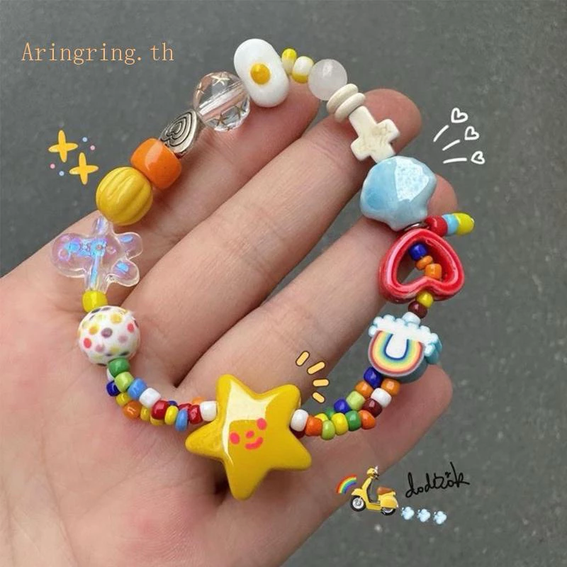 [Mimmuffin] กำไลข้อมือลูกปัดแฮนเมด กำไลอะคริลิค handmade