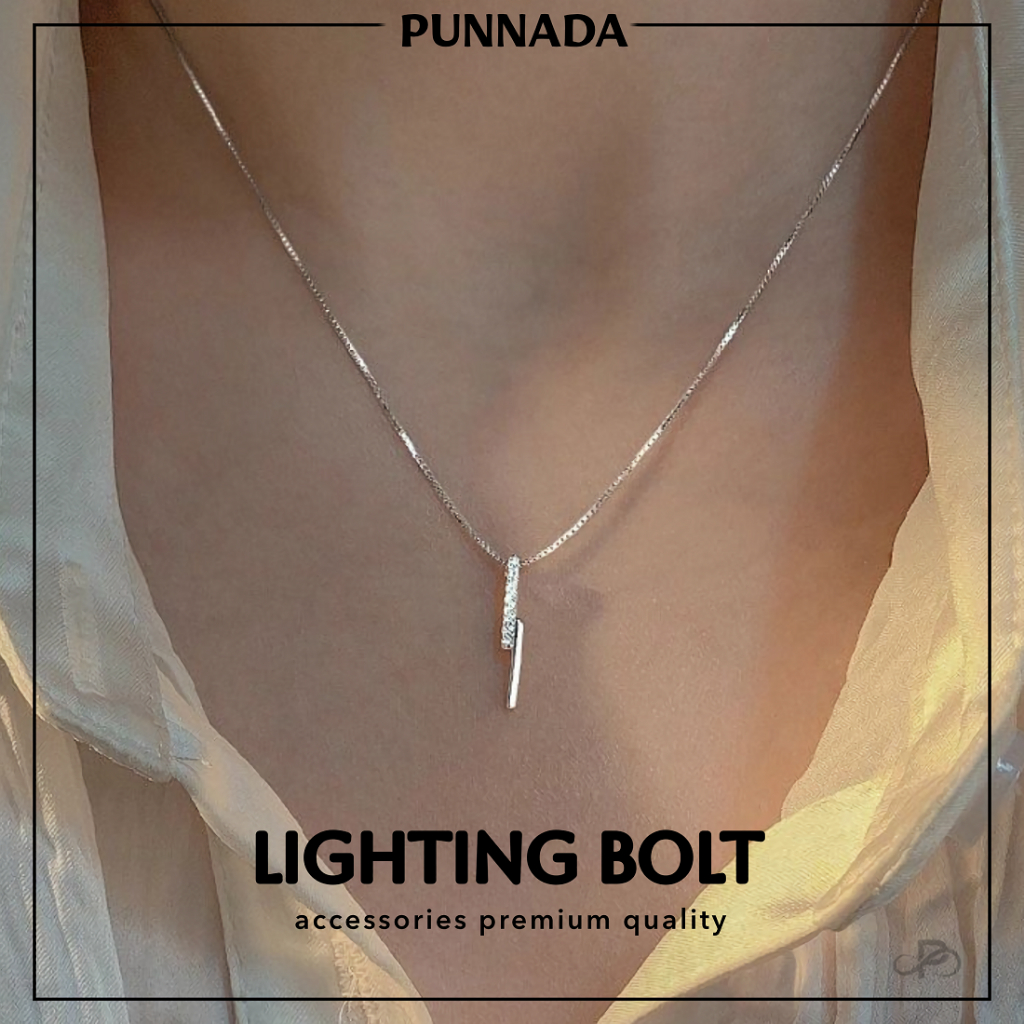 PUNNADa PN075 สร้อยเงิน จี้เพชรหรู งานเกรดพรีเมี่ยม ใส่โดนน้ำได้ สร้อยคอ เงิน ของขวัญ