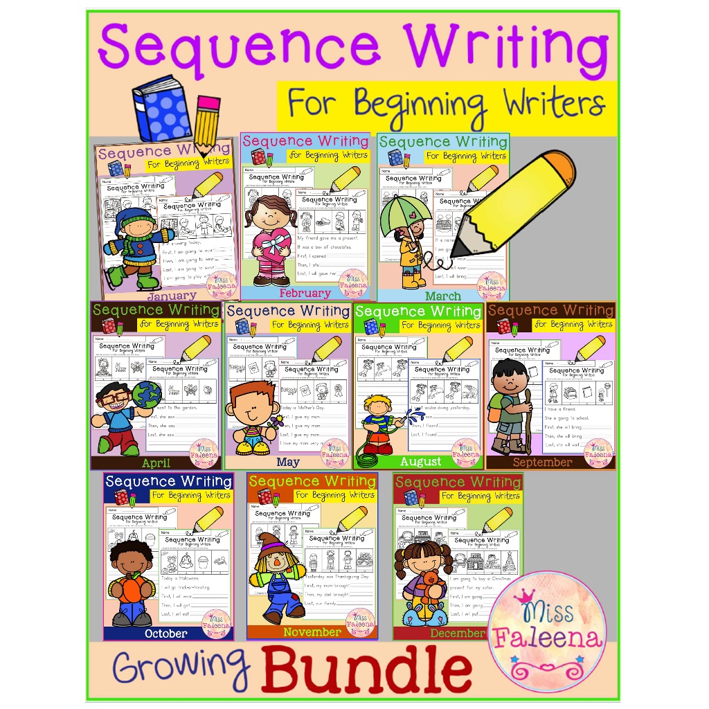 Worksheet Sequence writing for beginning writers แบบฝึกภาษาอังกฤษ