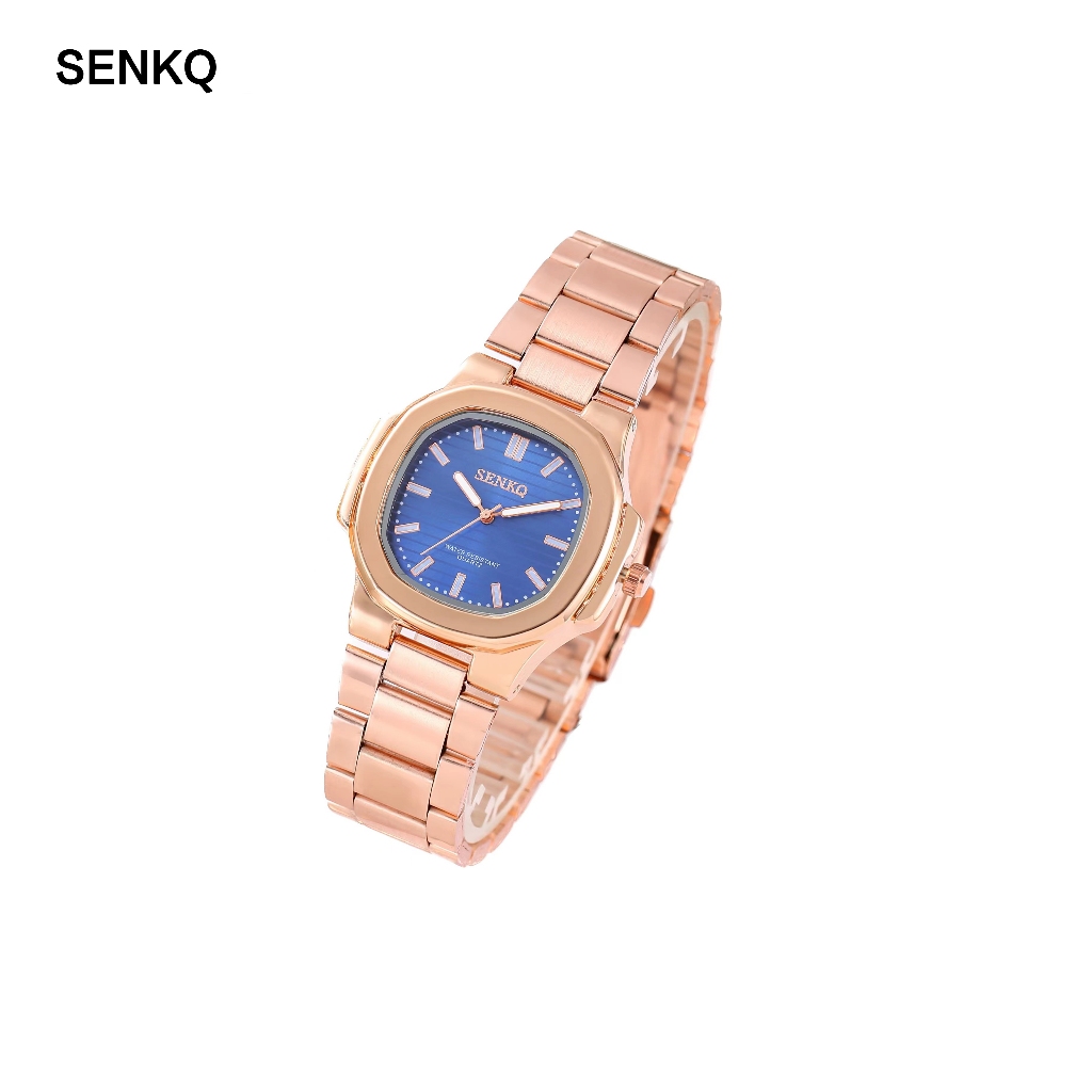 Senkq นาฬิกาผู้ชาย แฟชั่น กันน้ํา นาฬิกาผู้หญิง สายสแตนเลส สีโรสโกลด์ รุ่น LH-G32