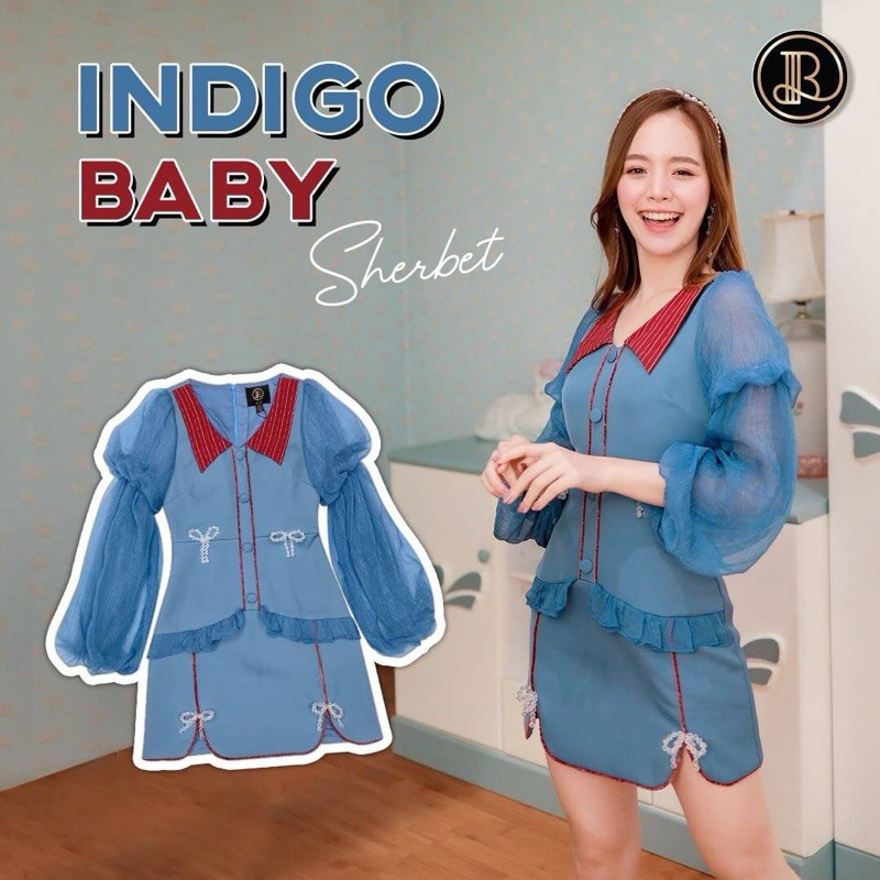 ⭐️พร้อมส่ง⭐️ BLT size S รุ่น Indigo baby มินิเดรสสีฟ้าแขนยาวในตำนาน (สภาพนางฟ้า)