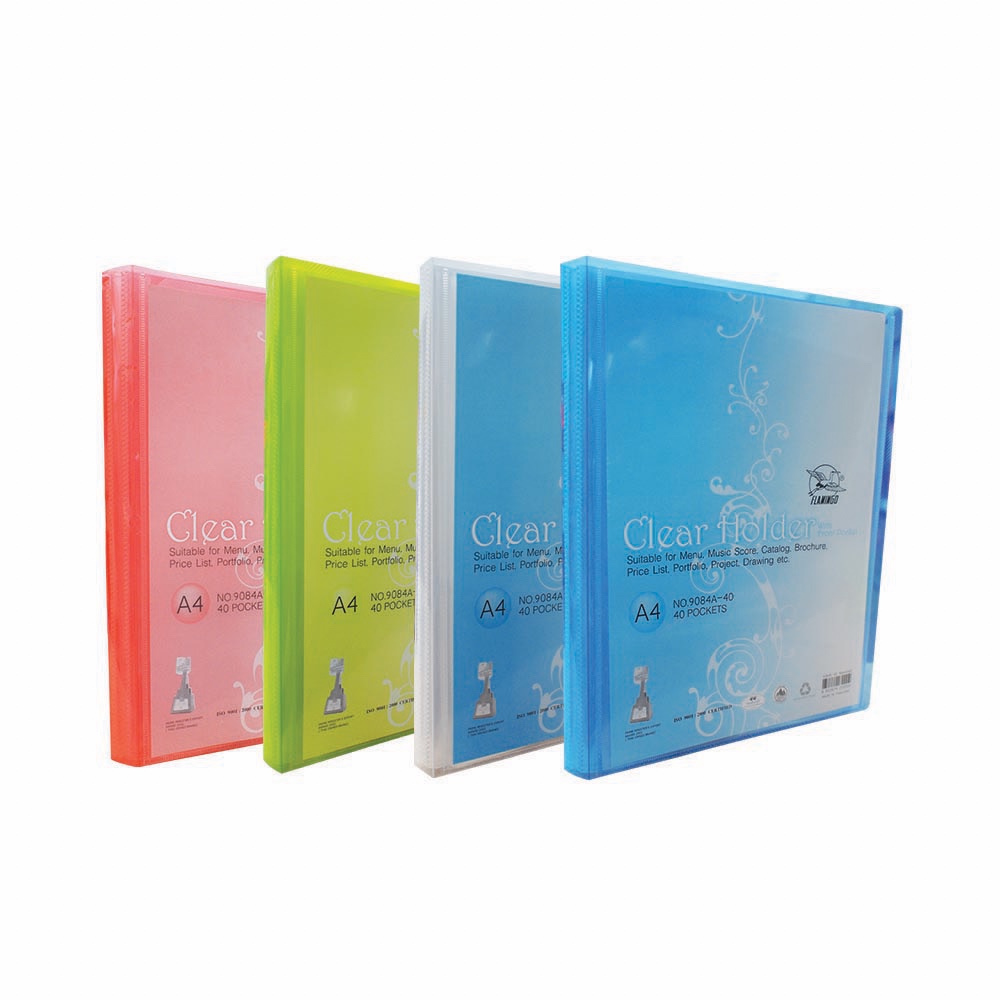 FLAMINGO แฟ้มโชว์เอกสาร 9084A-40 ขนาด A4 (40 ซอง ไม่สามารถเติมรีฟิลล์ได้)