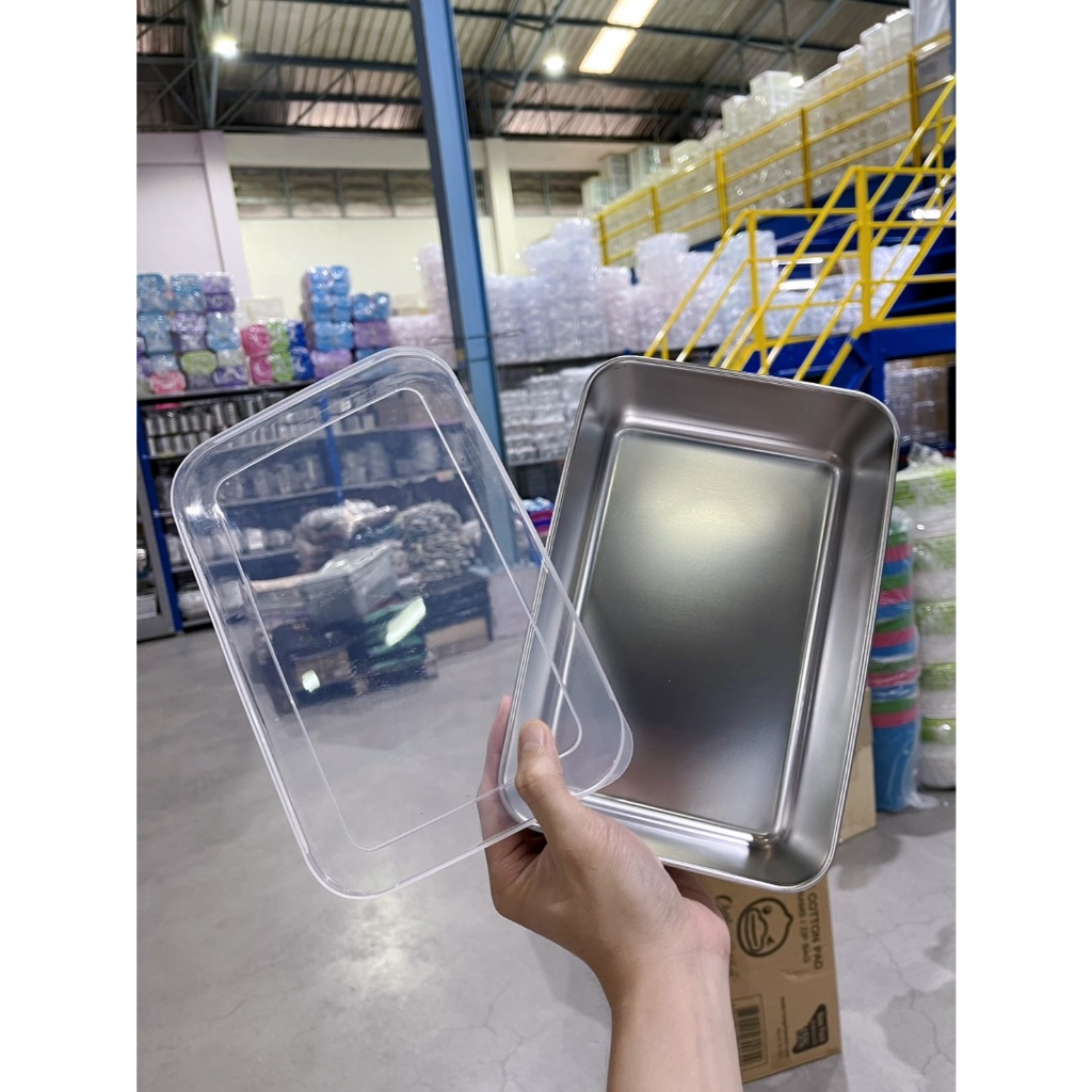 กล่อง + ฝา เก็บอาหาร สแตนเลสแท้ 🔸ฝาเป็นพลาสติกใส 🔸ใช้เก็บอาหาร ใส่ตู้เย็น 🔸🔸เข้าเตาอบ ตั้งเตาไฟฟ้าได้ - รูปที่ 6