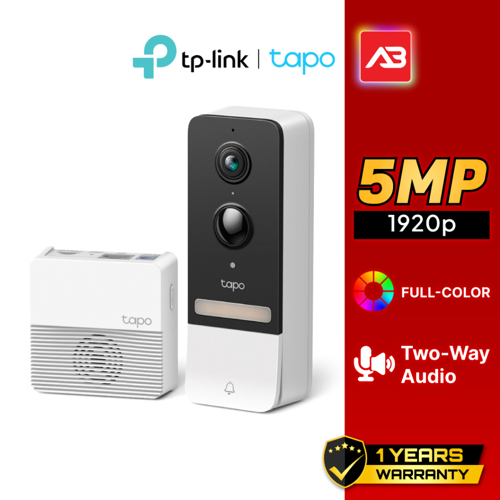 TAPO Smart Video Doorbell Camera Kit 2K 5MP (2560×1920) รุ่น Tapo D230S1