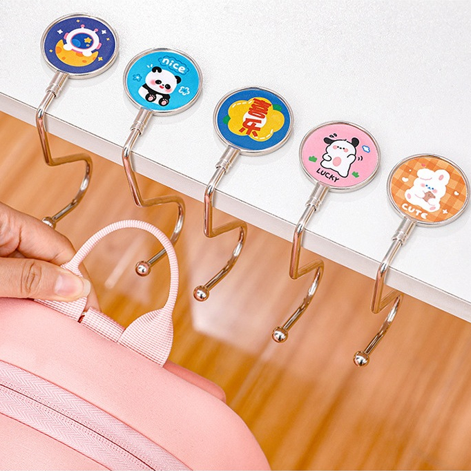 [พร้อมส่ง] ตะขอแขวนกระเป๋านักเรียน ตะขอแขวนโต๊ะทำงาน การ์ตูนน่ารัก แบบพกพา Biangels