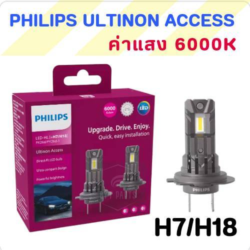 หลอดไฟหน้ารถยนต์  LED Philips Ultinon Access U2500 6000K 1800lm 20W  H7/H18