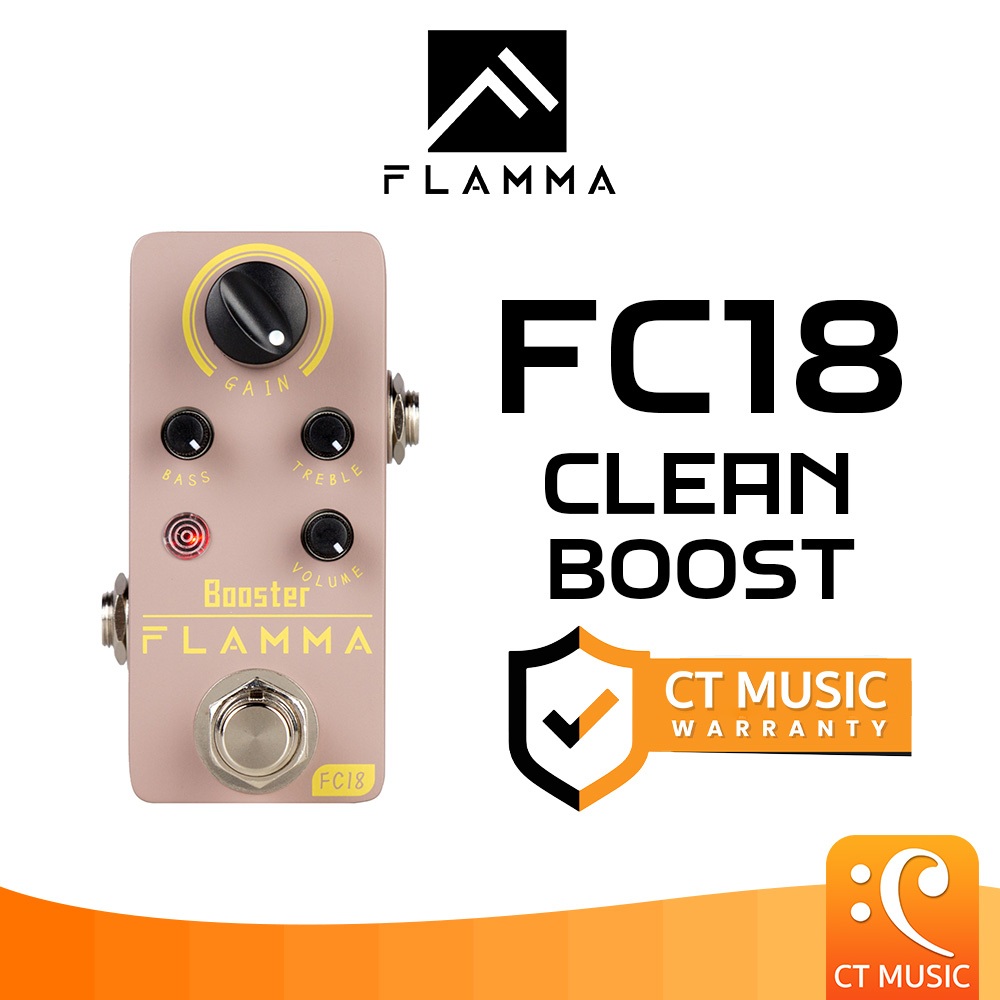 Flamma FC18 Clean Boost Pedal Guitar Effect เอฟเฟคกีตาร์ FC 18