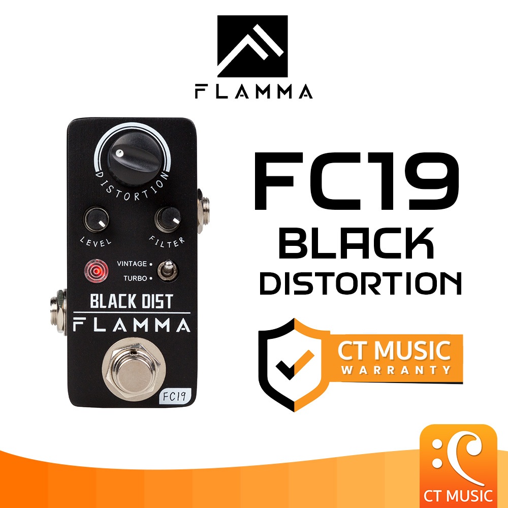 Flamma FC19 Black Distortion Guitar Effect เอฟเฟคกีตาร์ FC 19